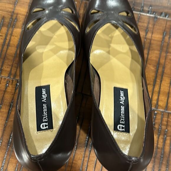 Etienne Aigner brown leather heels Calvin 8 - Picture 5 of 8